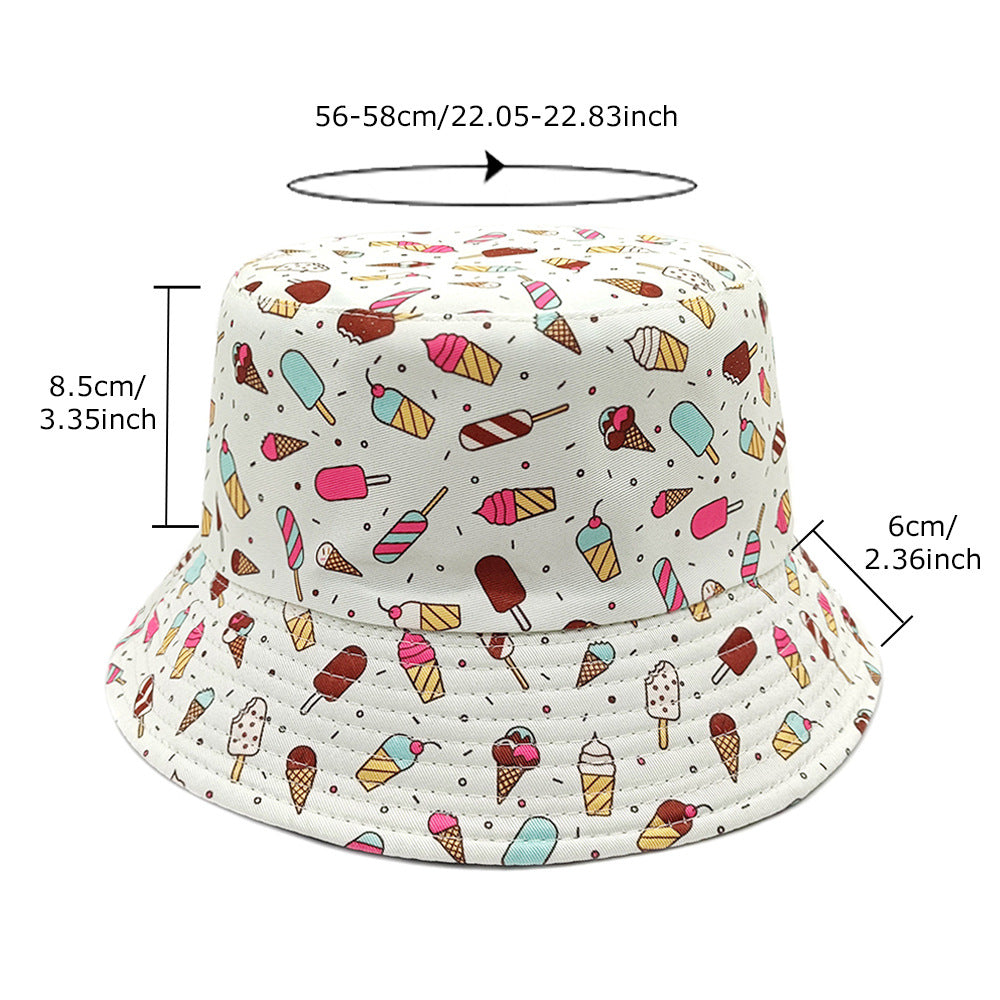 Wholesale Ice cream cake print bucket hat